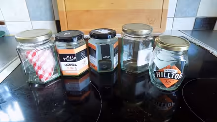 Photo of free Lidded glass honey jars (Canworthy Water PL15) #1