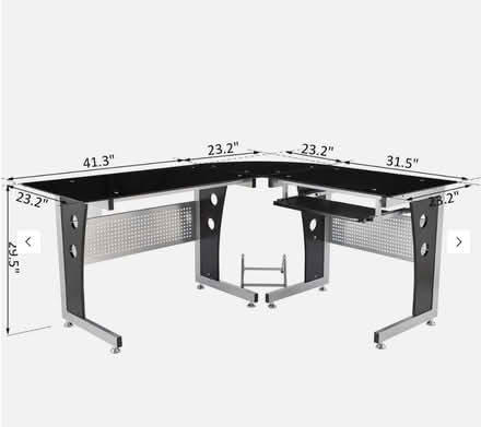 Photo of free Black glass and metal corner desk (The Lanes BN1) #1