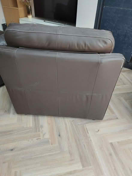 Photo of free Comfy dark brown leather armchair (Frimley) #4