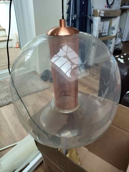 Photo of free Lovely large copper and glass light fitting (Kenley CR8) #1