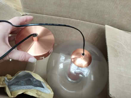 Photo of free Lovely large copper and glass light fitting (Kenley CR8) #2