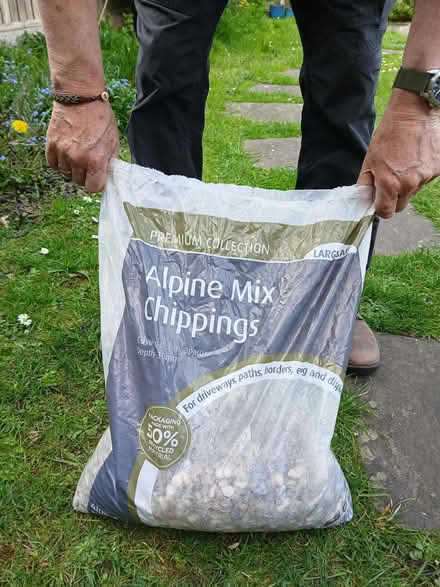 Photo of free 2 part bags of 10mm stone chippings (Leyland PR25) #1