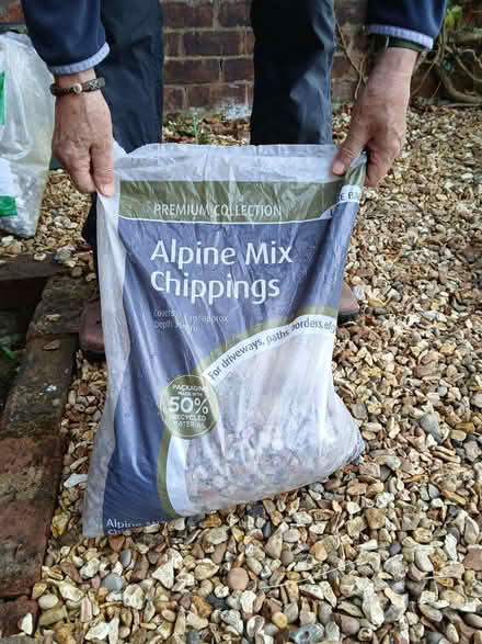 Photo of free 2 part bags of 10mm mixed coloured abd grey gravel (Leyland PR25) #1