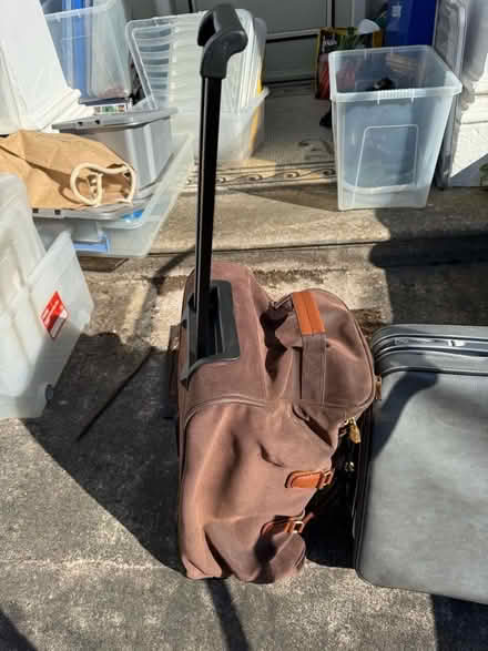 Photo of free Faux leather case with pull out handle Hardly used (Warden Hill GL51) #2