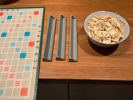 Photo of free Scrabble pieces, racks and board (Ardington OX12) #1