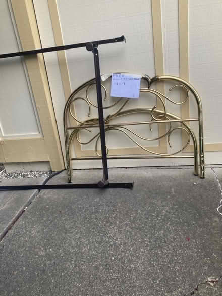 Photo of free Full size metal bed frame (NW Santa Rosa nr. Finley Ctr.) #1