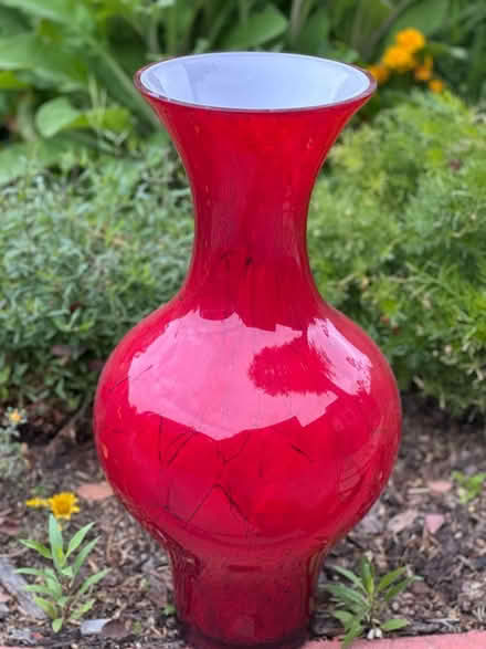 Photo of free Indoor Red Glass Vase (SLO Johnson Ave & Laurel Lane) #1