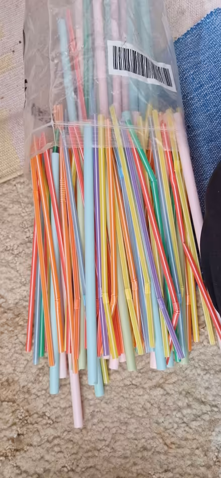 Photo of free Assorted coloured plastic drinking straws (Northcourt OX14) #1