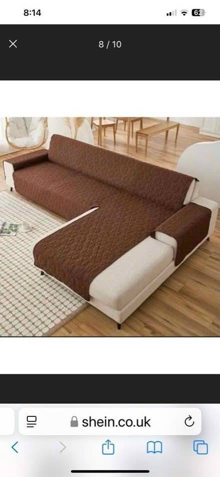Photo of free 1 piece L shape sofa cover in brown unbranded (Furzton MK4) #1