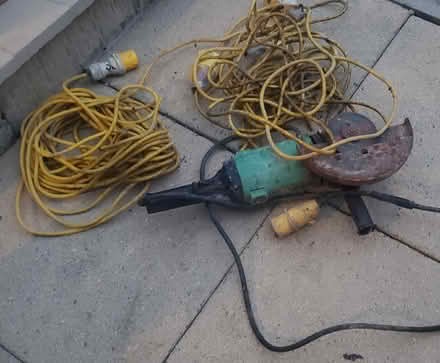 Photo of free Very old angle grinder and/or 2 cables (Little Herberts GL53) #1