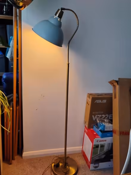 Photo of free Standing lamp, gold coloured and grey shade (Woodingdean BN2) #2