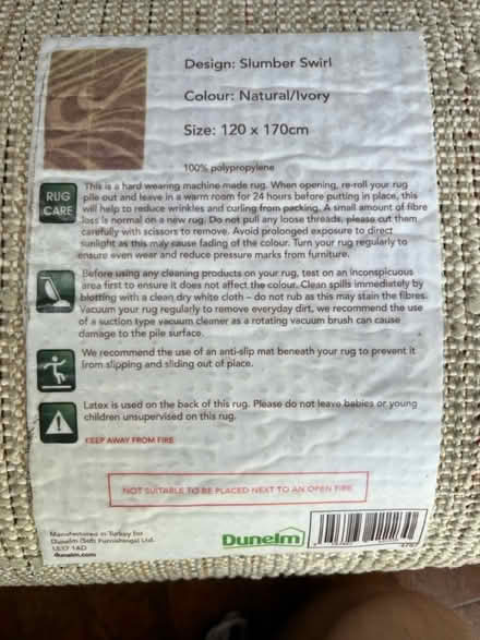 Photo of free Dunelm Slumber Swirl Rug (Heaton Moor Stockport SK4) #3