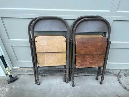 Photo of free Four wood and steel folding chairs (South Sebastopol) #1