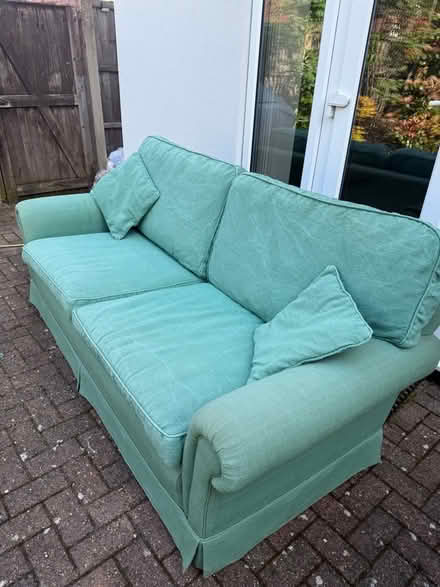 Photo of free Four seater green fabric sofa (Theydon Bois CM16) #1