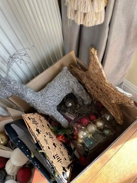 Photo of free Xmas decorations including reindeer, star , lots of new baub (Quernmore LA2) #3