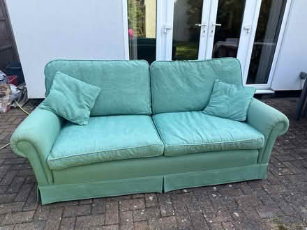 Photo of free Four seater green fabric sofa (Theydon Bois CM16) #3