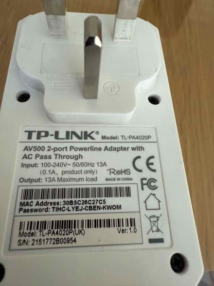 Photo of free TP Link power line adapter x 4 (Lostock Junction BL6) #3
