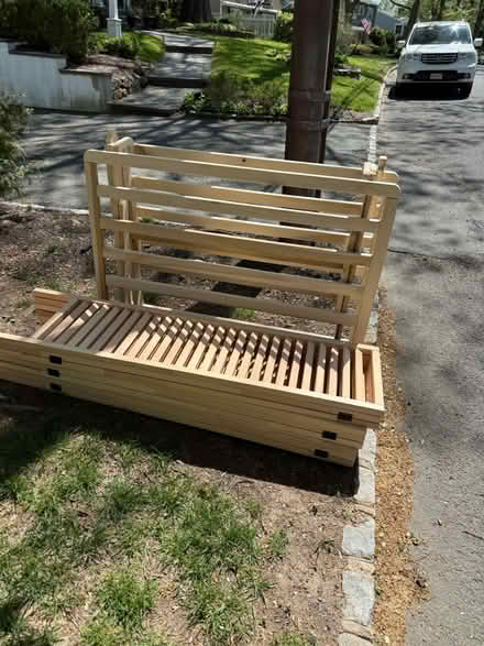 Photo of free Full bed frame, 3 privacy screens (Madison, NJ) #2