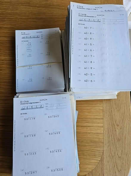 Photo of free Kumon unused sheets (Wallington) #1