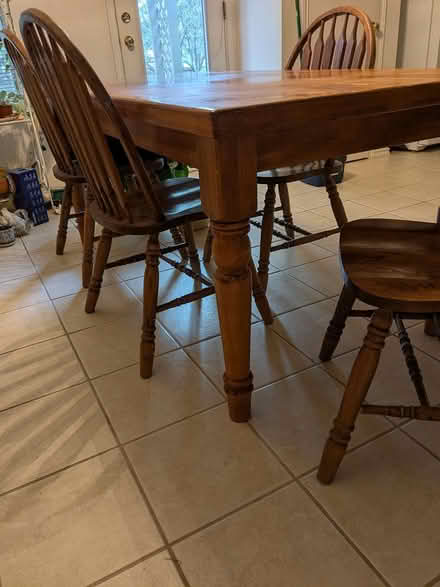 Photo of free Wood table, 3'x6', and 4 chairs (South Pflugerville) #3