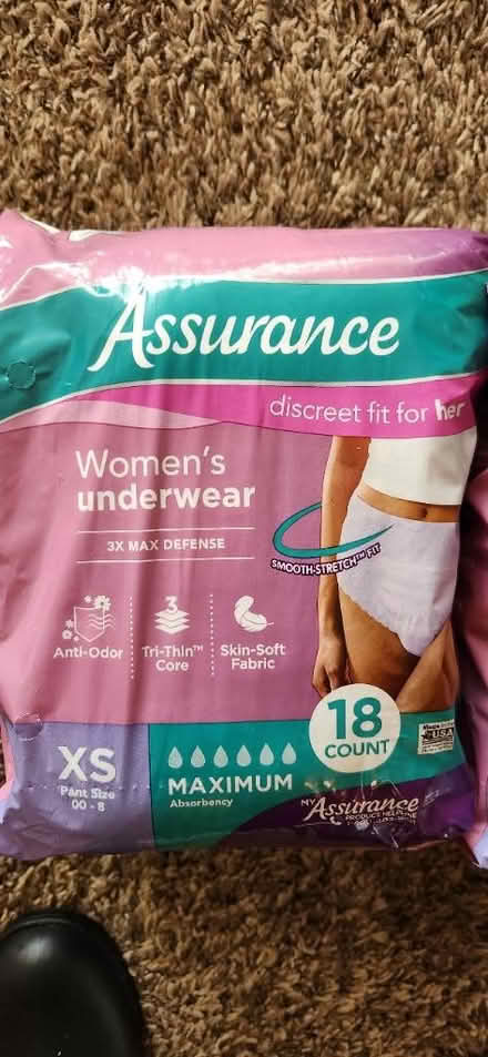 Photo of free Women's XS adult diapers (Downtown Noblesville) #2