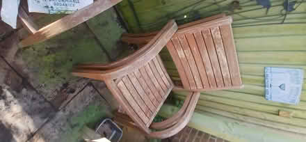 Photo of free Large wooden garden table & 6 chairs. (Heelands MK13) #2