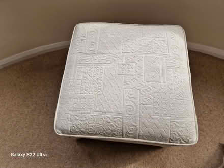 Photo of free Parkerknoll cream settee 2 chairs one recliner, and a otterm (Whitkirk LS15) #2
