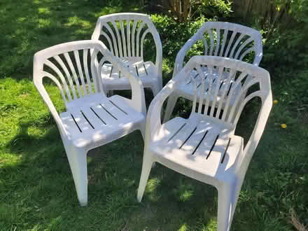 Photo of free Plastic garden chairs x 4 (Shenley Fields B29) #1