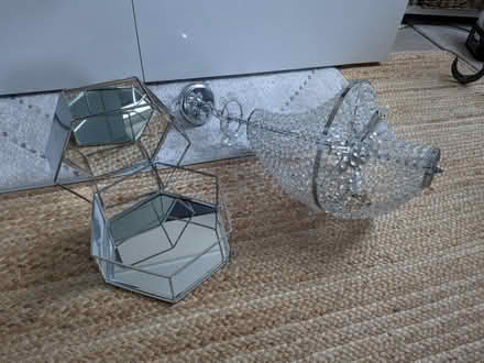Photo of free Glass Chandelier & Mirror shelves (Newmarket cb8) #1