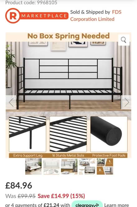 Photo of free BRAND NEW! Metal day bed frame (St. Albans) #3