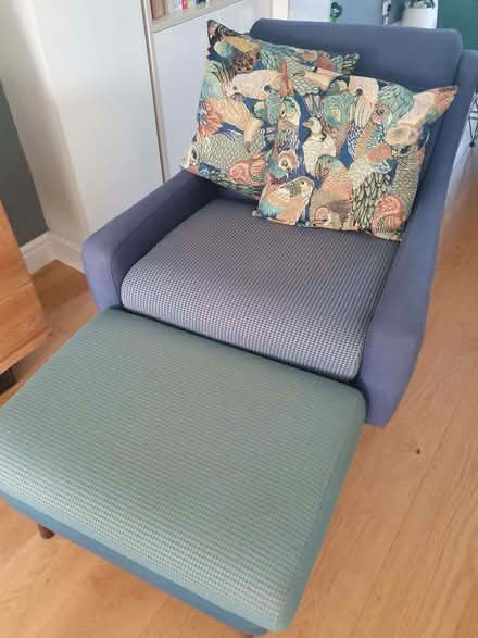 Photo of free G Plan sofas, arm chair and footstool (West Bletchley MK3) #1