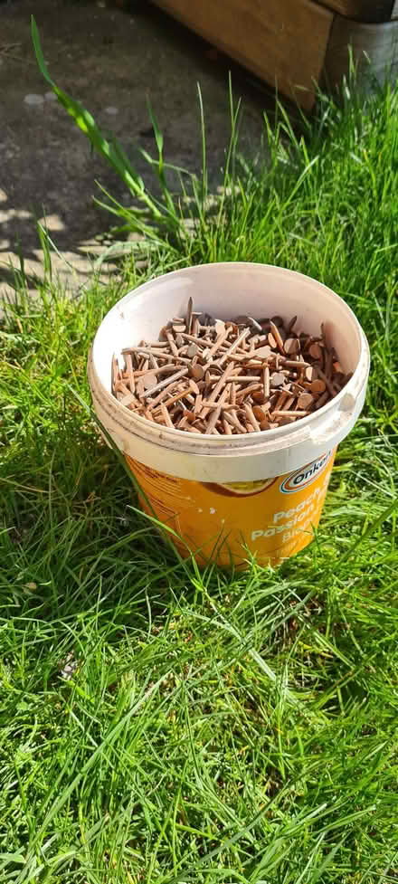 Photo of free Pot of copper nails (Binfield Heath RG9) #1