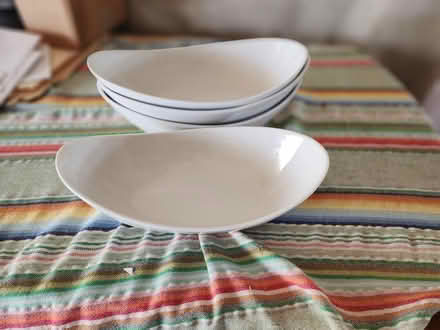 Photo of free 4 white glass serving bowls (Central District/Madrona) #1
