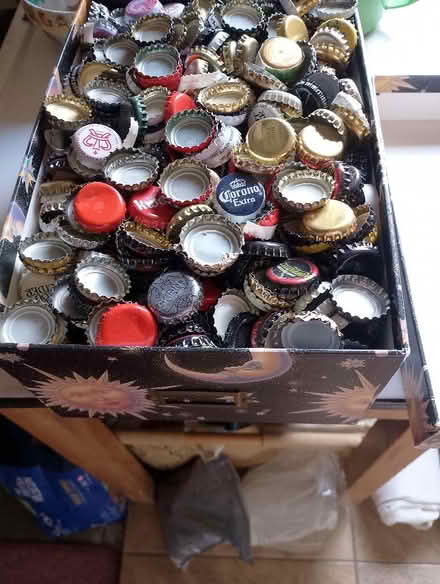 Photo of free A box of hundreds of used beer bottle tops (Halstead CO9) #3