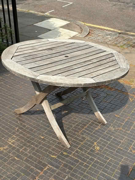 Photo of free Teak Wooden Garden Table, seats 6 (Canonbury N1) #1