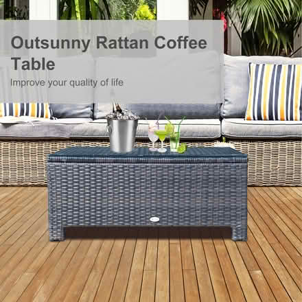 Photo of Grey rattan garden table (Bishop auckland) #1