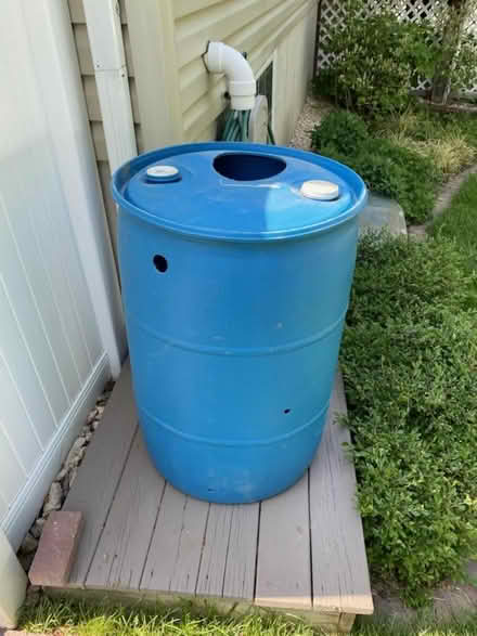Photo of free 55 gallon rain barrel (Newark DE) #1