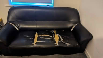 Photo of free Black sofa leather (Stoke-on-Trent) #2