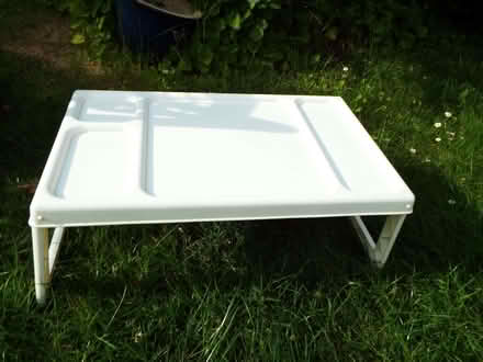 Photo of free White plastic tray, folding legs for use on lap or in bed (Bingham NG13) #1