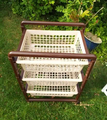 Photo of free Set of 3 plastic baskets / drawers Unit Brown & Beige (Bingham NG13) #3