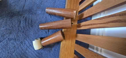 Photo of free King size Wooden bed & headboard (Bucknall ST2) #2