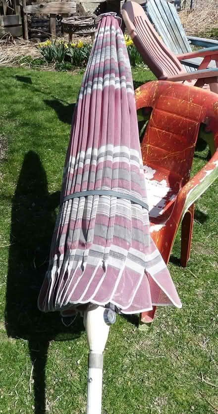 Photo of free 2 Large Patio Umbrellas with bases (Bowmanville) #1
