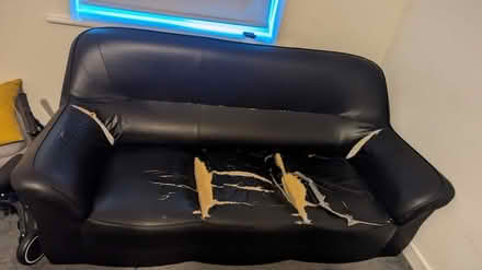 Photo of free Black sofa leather (Stoke-on-Trent) #1