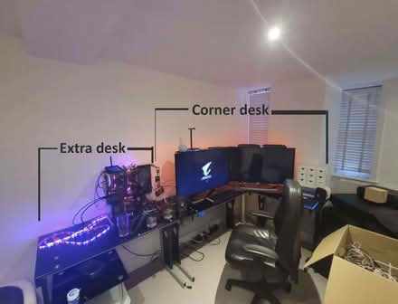 Photo of free L shaped Glass and metal desk - 2 of 2 -Various size options (The Lanes BN1) #4