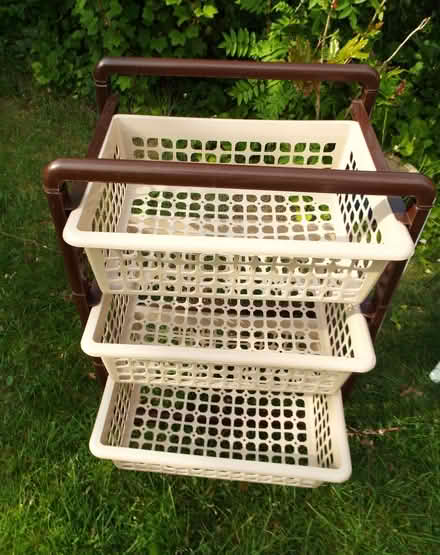 Photo of free Set of 3 plastic baskets / drawers Unit Brown & Beige (Bingham NG13) #2