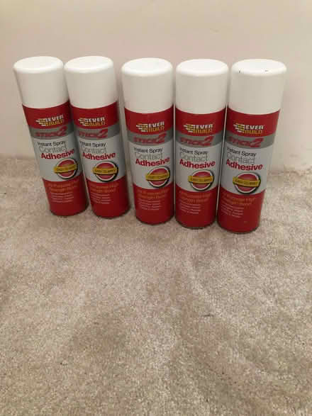 Photo of free Five unopened cans of Instant Spray Contact Adhesive (Bratton BA13) #1