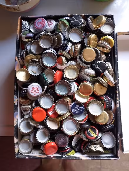 Photo of free A box of hundreds of used beer bottle tops (Halstead CO9) #2