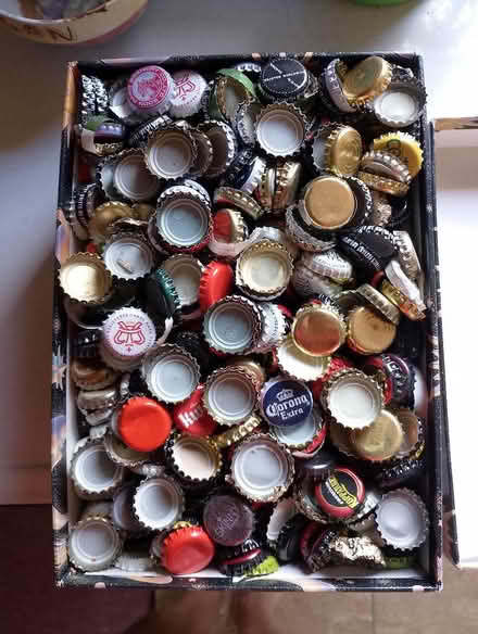 Photo of free A box of hundreds of used beer bottle tops (Halstead CO9) #2