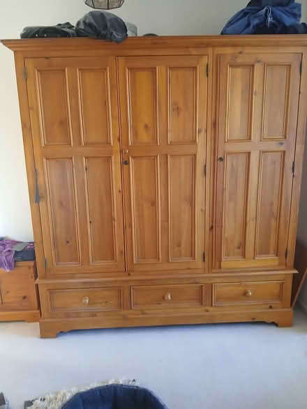 Photo of free triple solid pine wardrobe (Melbourn Royston) #2