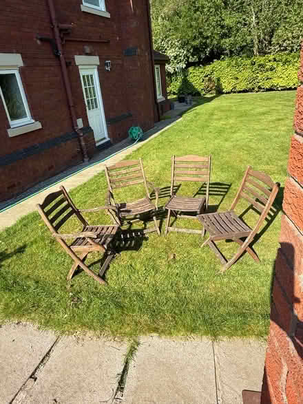 Photo of free Four folding garden chairs (Holmes Chapel) #3
